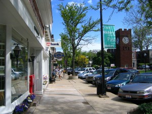 Hudson, Ohio Clocktower and Main Street